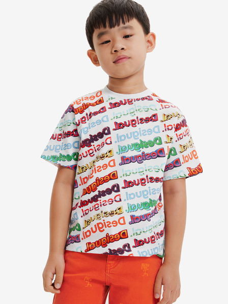 Desigual Fehér Gyerekek mintás póló Desigual Logomania