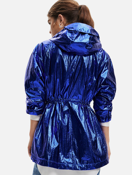 Desigual Kék női Desigual Ontario metálos parka