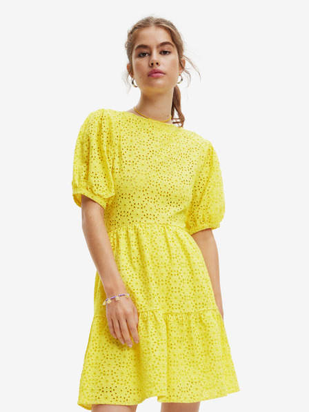Desigual Sárga női mintás ruha Desigual Limon