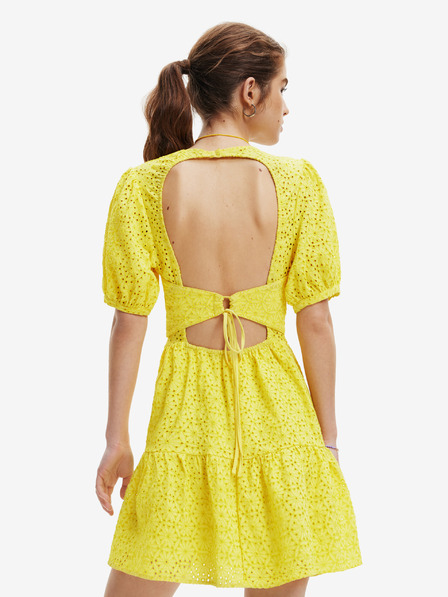 Desigual Sárga női mintás ruha Desigual Limon