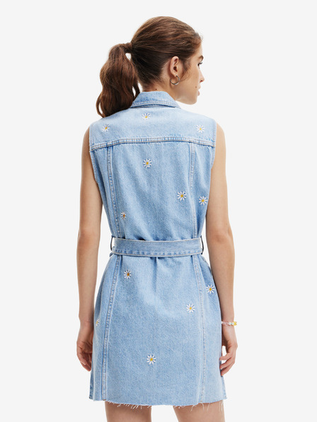 Desigual Világoskék Desigual női denim póló ruha Virginnie