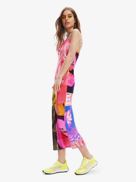 Desigual Piros női mintás maxiruha Desigual Montpellier piros női mintás ruhája