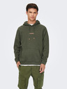 ONLY & SONS Khaki színű kapucnis pulóver ONLY & SONS Elon