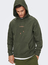 ONLY & SONS Khaki színű kapucnis pulóver ONLY & SONS Elon