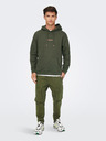 ONLY & SONS Khaki színű kapucnis pulóver ONLY & SONS Elon