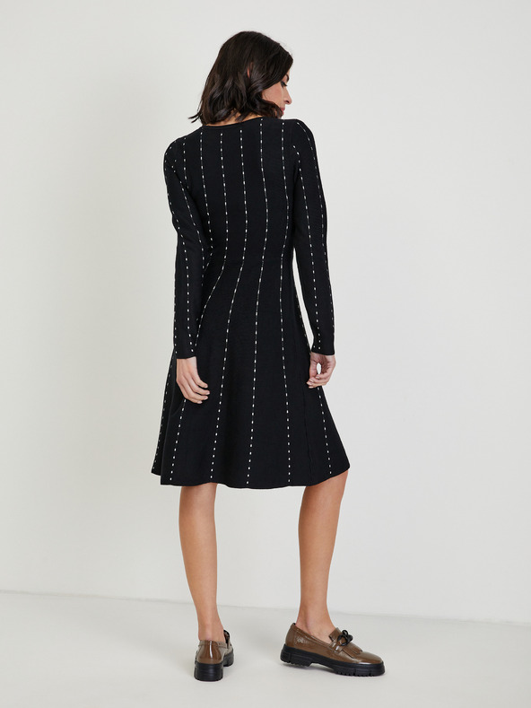 Orsay ORSAY fekete mintás női pulóverruha