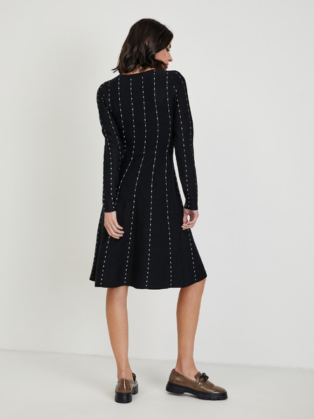 Orsay ORSAY fekete mintás női pulóverruha