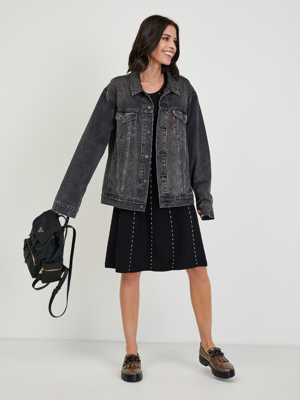 Orsay ORSAY fekete mintás női pulóverruha