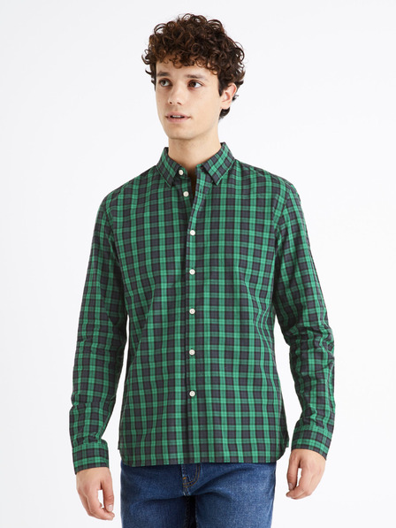 Celio Fekete és zöld férfi kockás ing Celio Dawayne