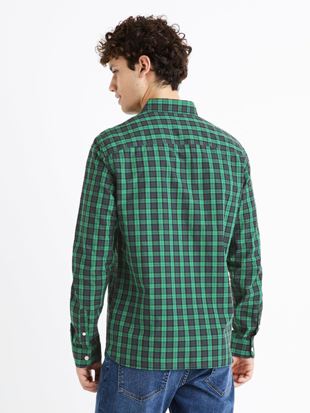 Celio Fekete és zöld férfi kockás ing Celio Dawayne
