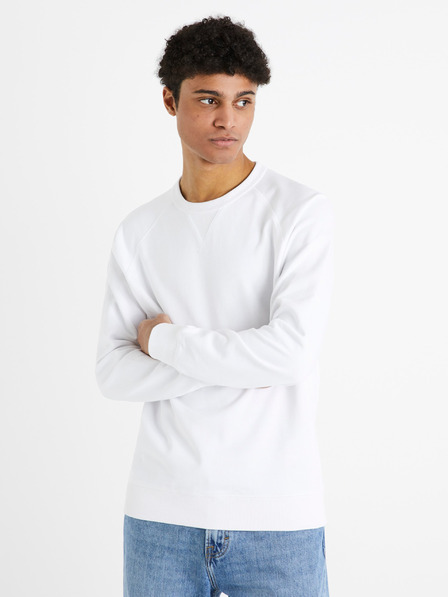 Celio Fehér férfi pamut alap pulóver Celio Debiais