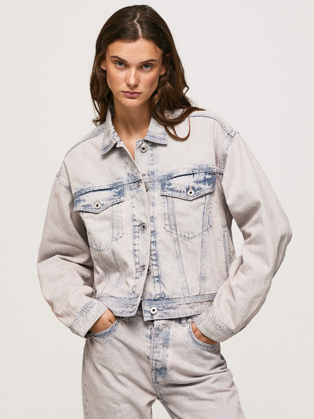 Pepe Jeans Kék-fehér női túlméretezett farmerdzseki Pepe Jeans Turner Rose