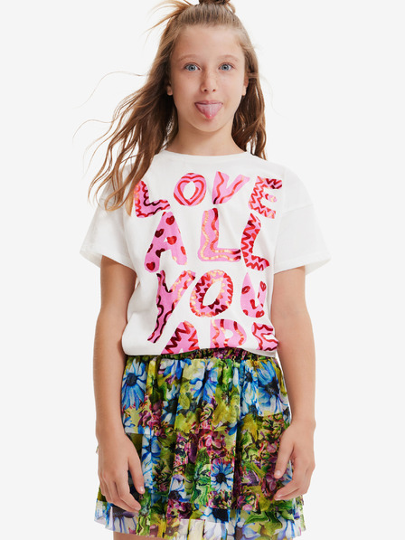 Desigual Desigual Laya krémszínű lány póló
