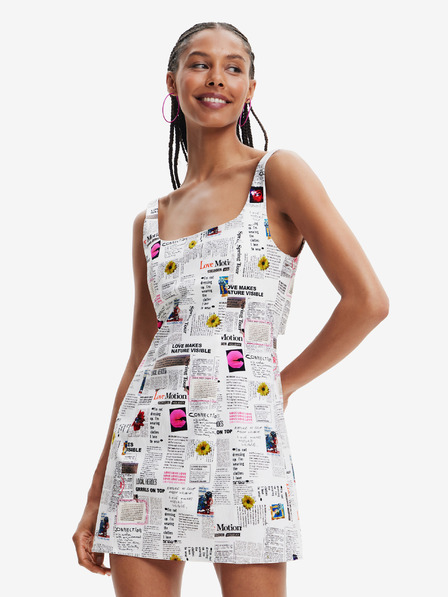 Desigual Desigual fehér női mintás áttetsző ruha Breaking News