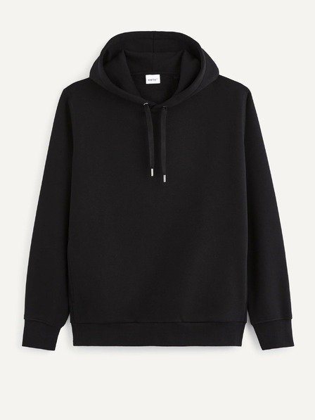 Celio Fekete férfi kapucnis pulóver Celio