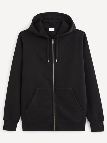 Celio Fekete alap kapucnis pulóver Celio Vethree