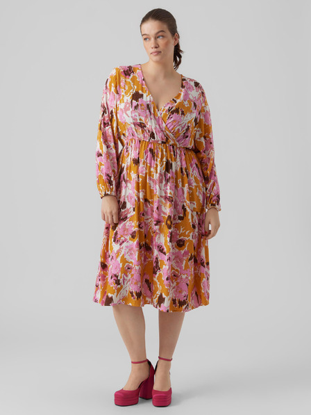 Vero Moda Curve Rózsaszín női mintás ruha VERO MODA CURVE Lis