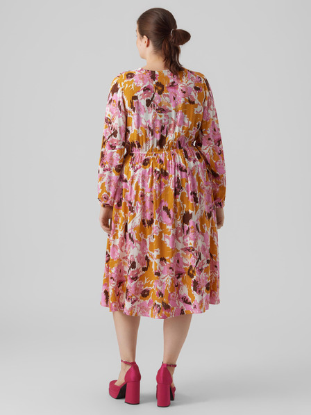 Vero Moda Curve Rózsaszín női mintás ruha VERO MODA CURVE Lis
