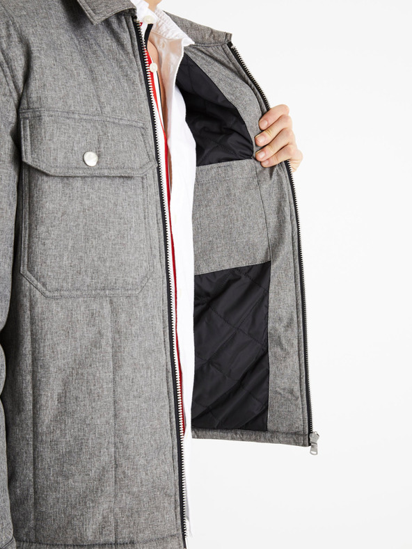 Celio Szürke férfi télikabát Celio Dustripes