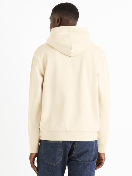 Celio Bézs színű férfi kapucnis pulóver Celio Tehoodie