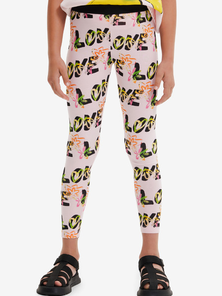 Desigual Világos rózsaszín Desigual Garden lány mintás leggings