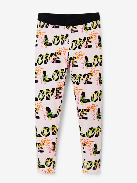 Desigual Világos rózsaszín Desigual Garden lány mintás leggings