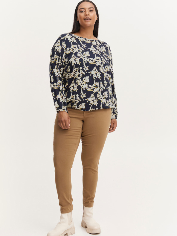 Fransa Fehér és kék virágos blúz Fransa