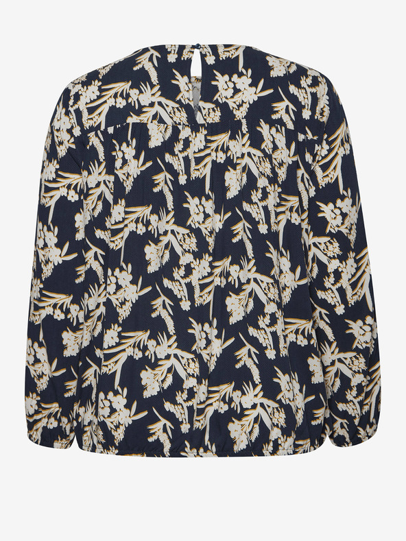 Fransa Fehér és kék virágos blúz Fransa