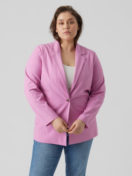 Vero Moda Curve Rózsaszín női csíkos dzseki VERO MODA CURVE Listakia