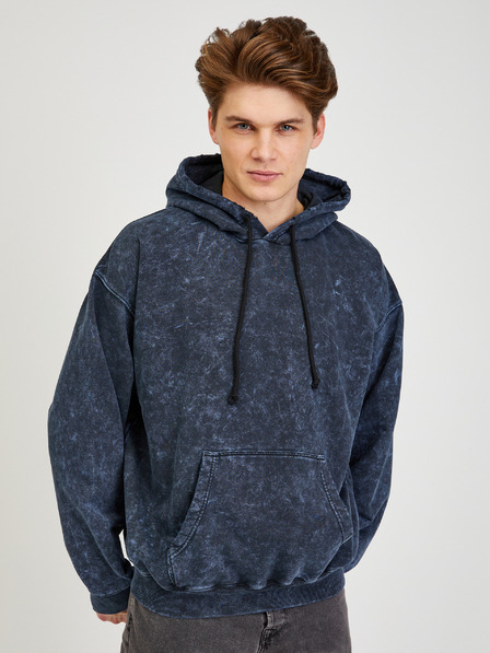 Diesel Sötétkék férfi túlméretezett kapucnis pulóver Diesel