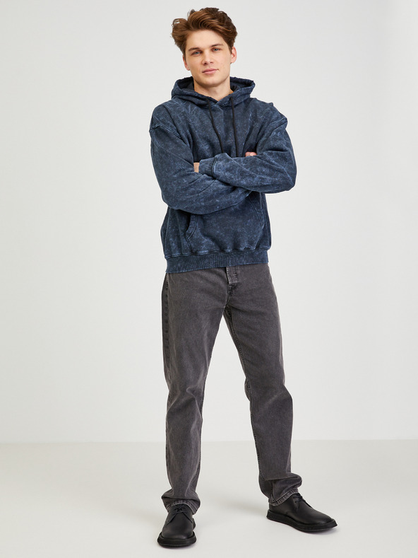 Diesel Sötétkék férfi túlméretezett kapucnis pulóver Diesel