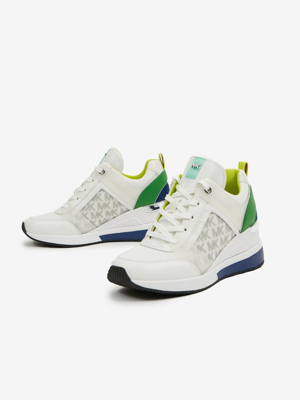 Michael Kors Fehér női bőr Michael Kors Georgie Trainer Wedge Sneakers Michael Kors Georgie Trainer Wedge Sneakers