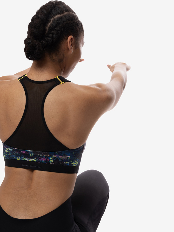DORINA Fekete női mintás sportmelltartó DORINA Sully Sully