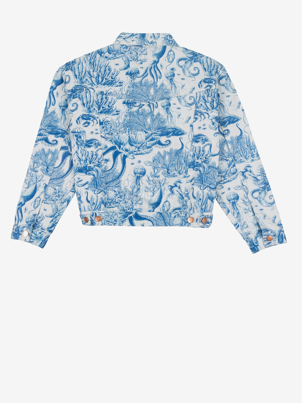 Wrangler Wrangler fehér és kék női mintás farmerdzseki