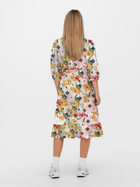ONLY Krémszínű női mintás wrap midi ONLY Olivia