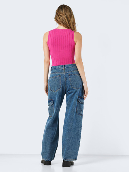 Noisy May Sötét rózsaszín crop top pulóver Noisy May Frey