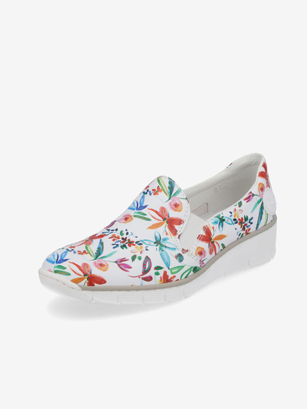 Rieker Fehér női virágos Slip On tornacipő Rieker
