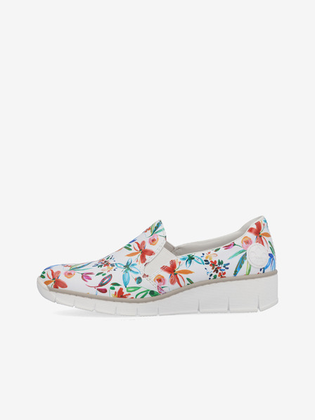 Rieker Fehér női virágos Slip On tornacipő Rieker