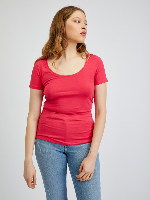 Orsay Sötét rózsaszín alapvető női póló ORSAY