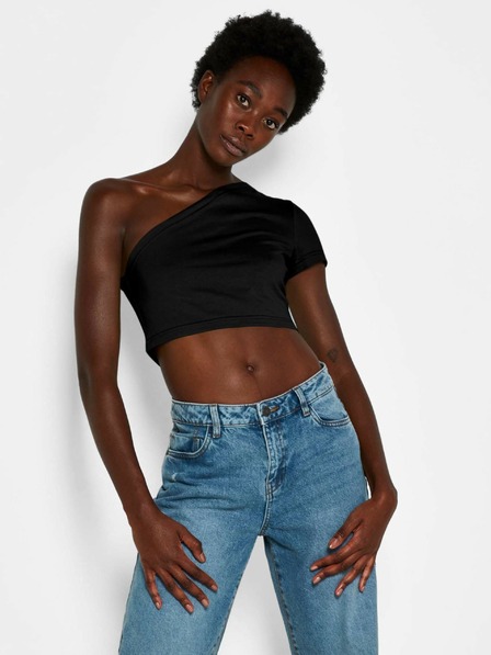 Noisy May Fekete aszimmetrikus crop top Noisy May Nini