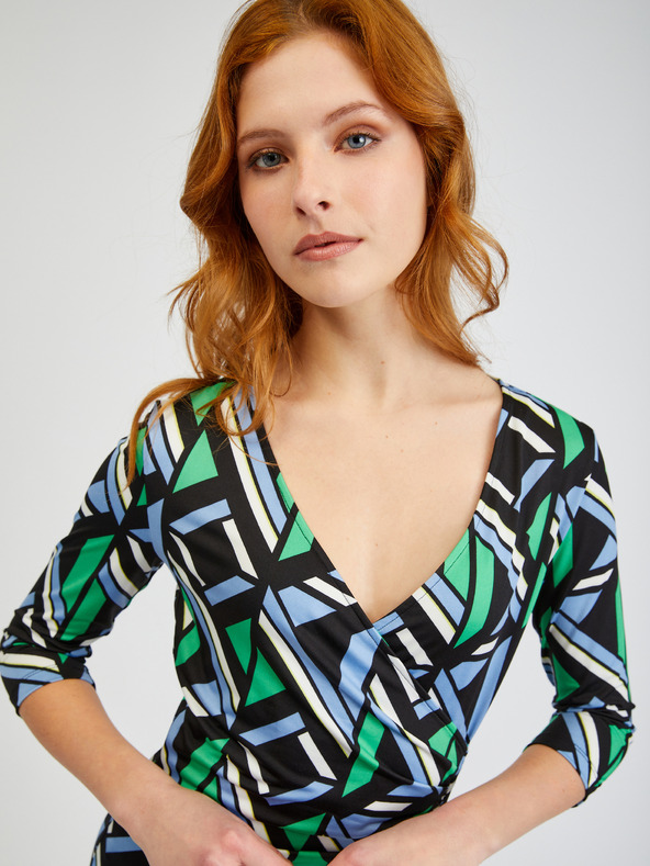 Orsay ORSAY zöld-fekete mintás női tok ruha