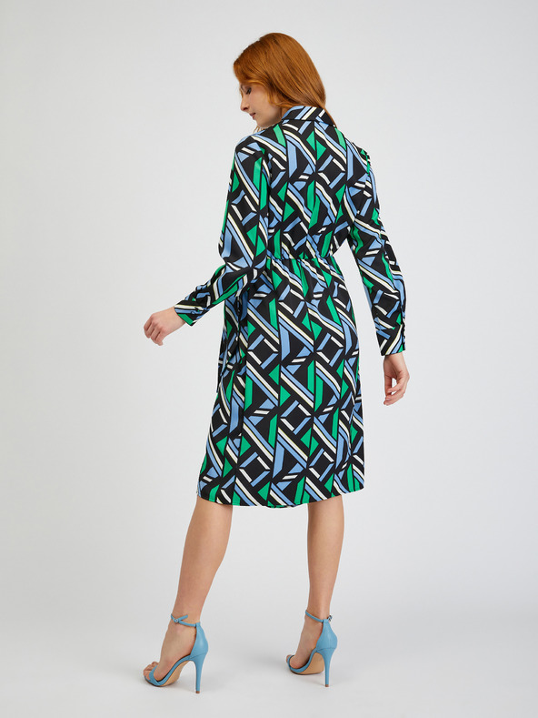 Orsay ORSAY zöld-fekete mintás átkötős női ruha