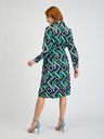Orsay ORSAY zöld-fekete mintás átkötős női ruha