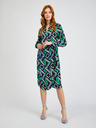 Orsay ORSAY zöld-fekete mintás átkötős női ruha