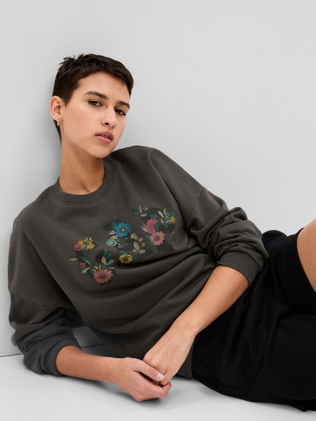 GAP Vintage soft virágos logós pulóver GAP