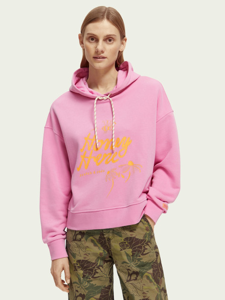 Scotch & Soda Rózsaszín női kapucnis pulóver Scotch & Soda