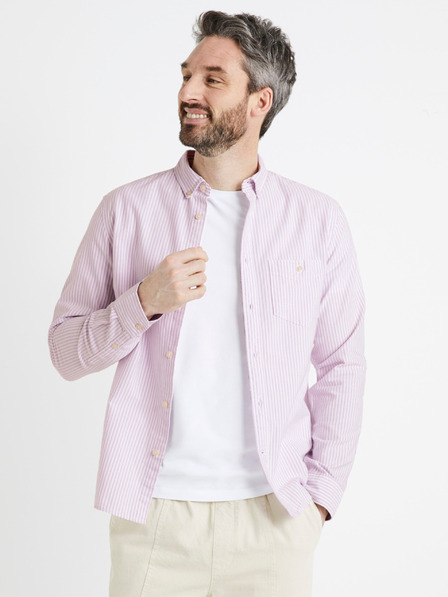 Celio Világos lila férfi csíkos ing Celio Caoxfords