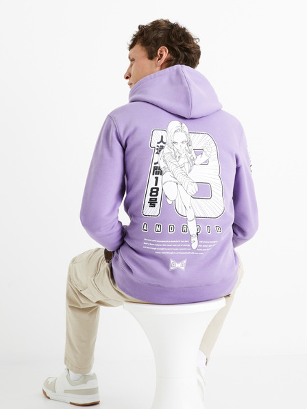 Celio Lila férfi kapucnis pulóver Celio Dragon Ball Z