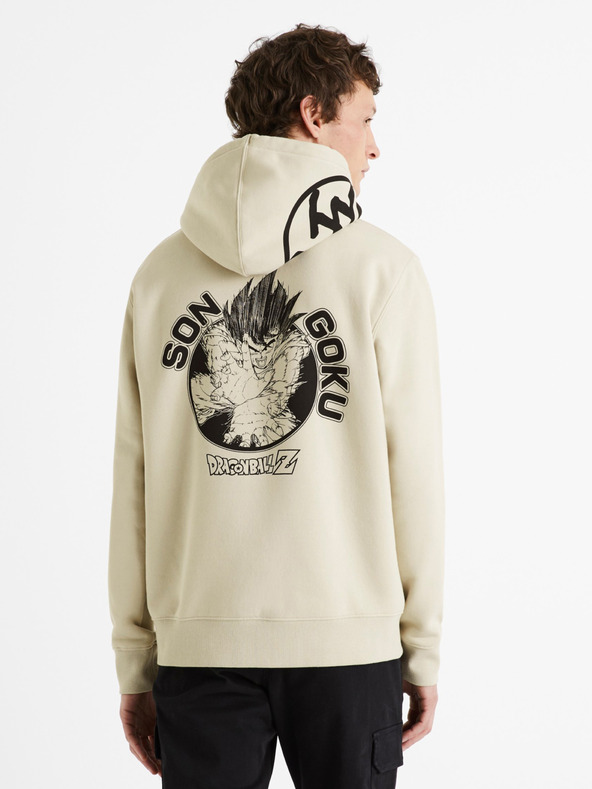 Celio Bézs színű férfi Celio Dragon Ball Z kapucnis pulóver