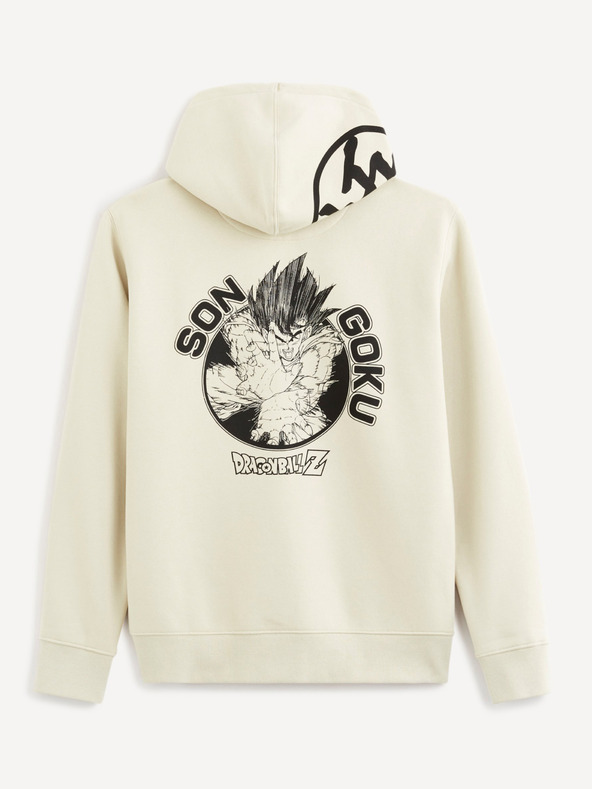 Celio Bézs színű férfi Celio Dragon Ball Z kapucnis pulóver